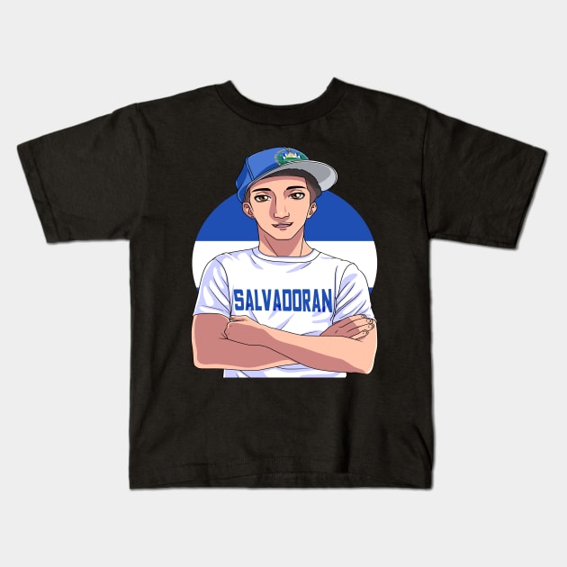 El Salvador Flag Salvadoran Pride Latin Heritage Kids T-Shirt by Noseking